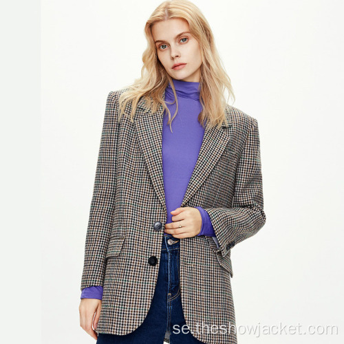 2021 Custom New Ladies Vintage Plaid Blazer Suit